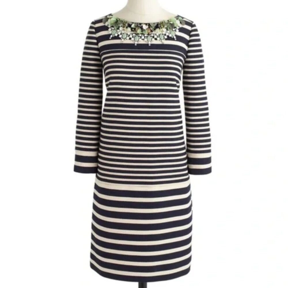 J. Crew Collection Striped Paillette Dress Size 00 Office Business Casual Office